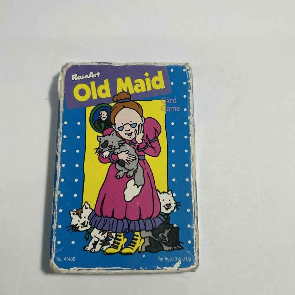 Vintage 1993 RoseArt OLD MAID Card Game Blue Box #41402 Collectible